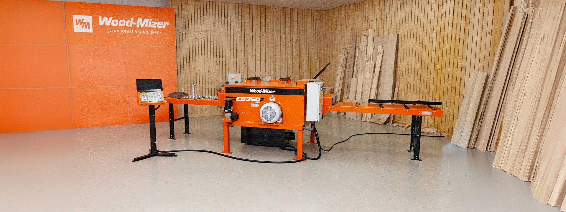 Optimaliser sagbrukets ytelse med Wood-Mizer EG350 kantverk